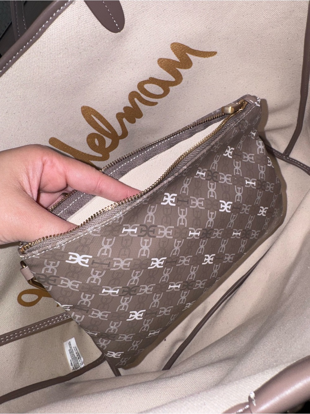 Sam Edelman Large Harper Monogram Shopper Tote - Picture 8 of 8